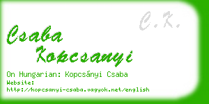 csaba kopcsanyi business card