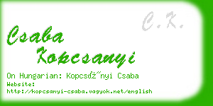 csaba kopcsanyi business card